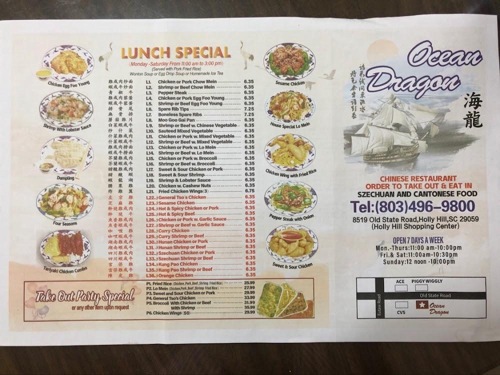 Ocean Dragon Menu image 1